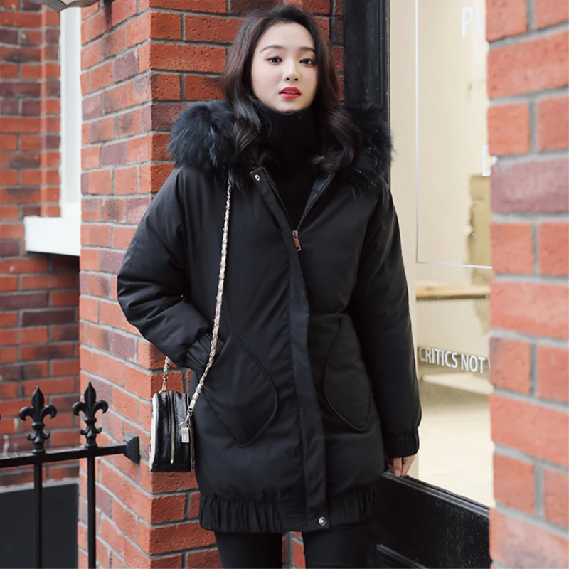 Новое поступление 2019 Зимняя женская куртка с капюшоном искусственный мех