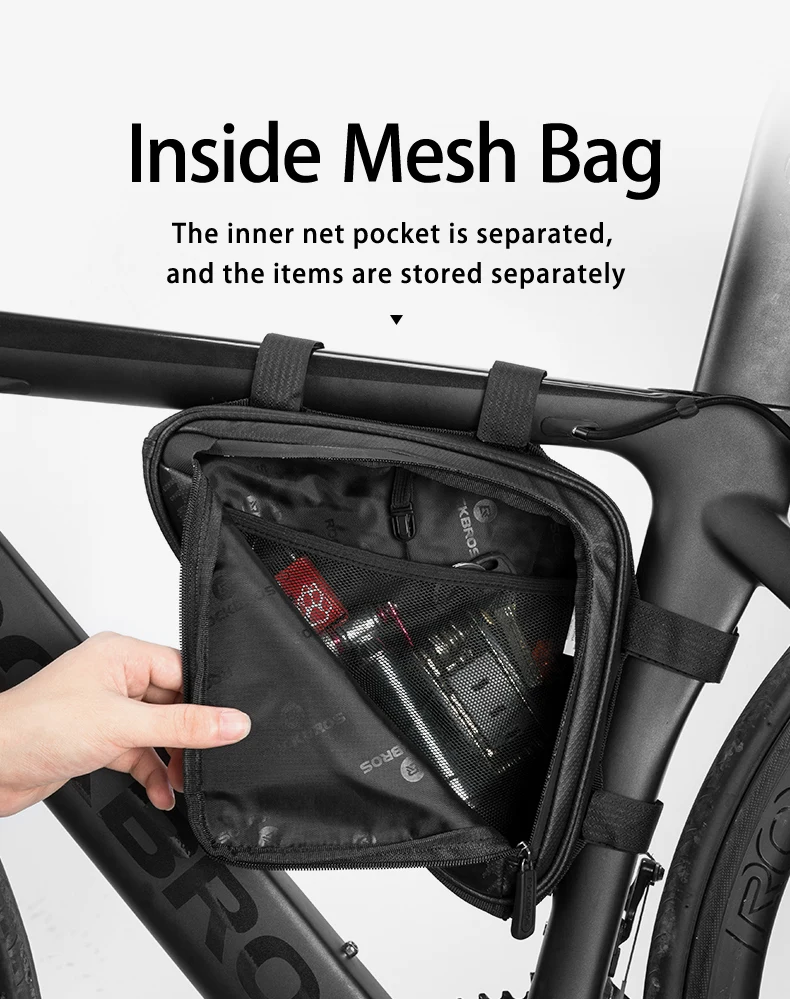 Bicycle Bag Ultra-light Tube Bike Storage Bag Triangle Saddle Frame Pouch for Cy