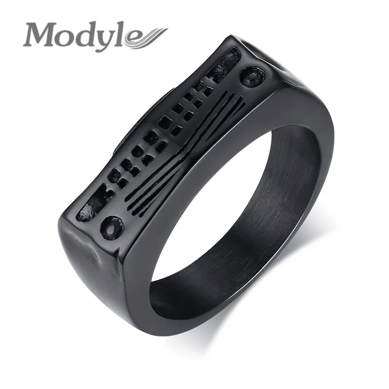 Уникальное кольцо для автомобиля Modyle мужчин черное из нержавеющей стали