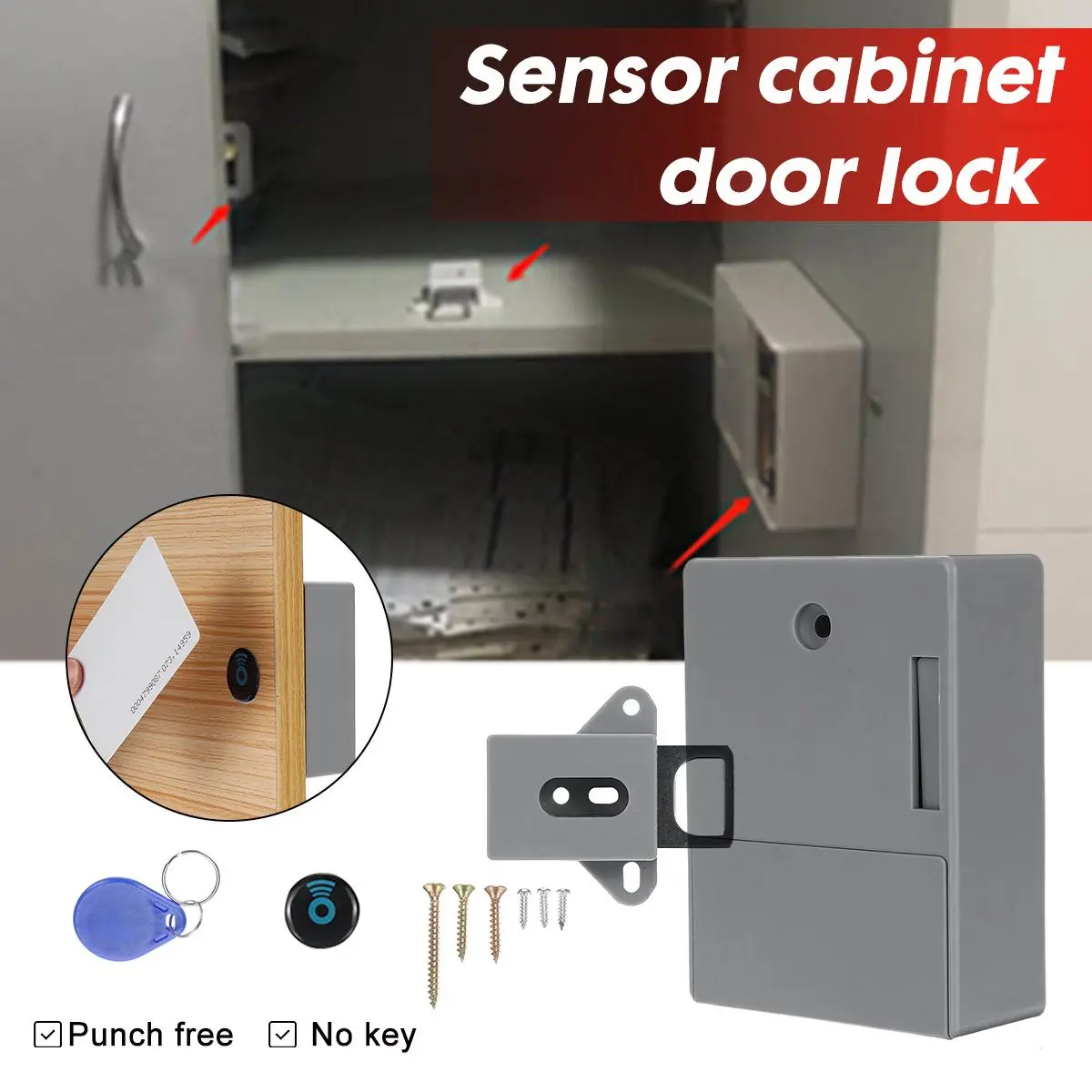 

Free Opening Intelligent Sensor Cabinet Door Lock Locker Wardrobe Shoe Cabinet Drawer Door Lock Electronic with ID Card and Tag