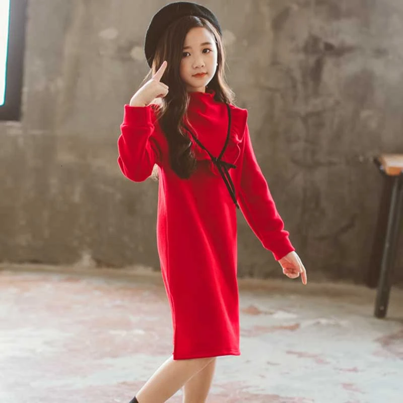 Бархатные платья для больших девочек зимняя одежда осеннее платье