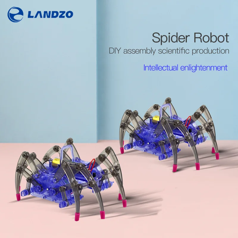 Landzo-rompecabezas de Robot araña para niños, juguetes de arañas electrónicas artesanales, juguetes educativos de ciencia, Kits de experimentos de vapor