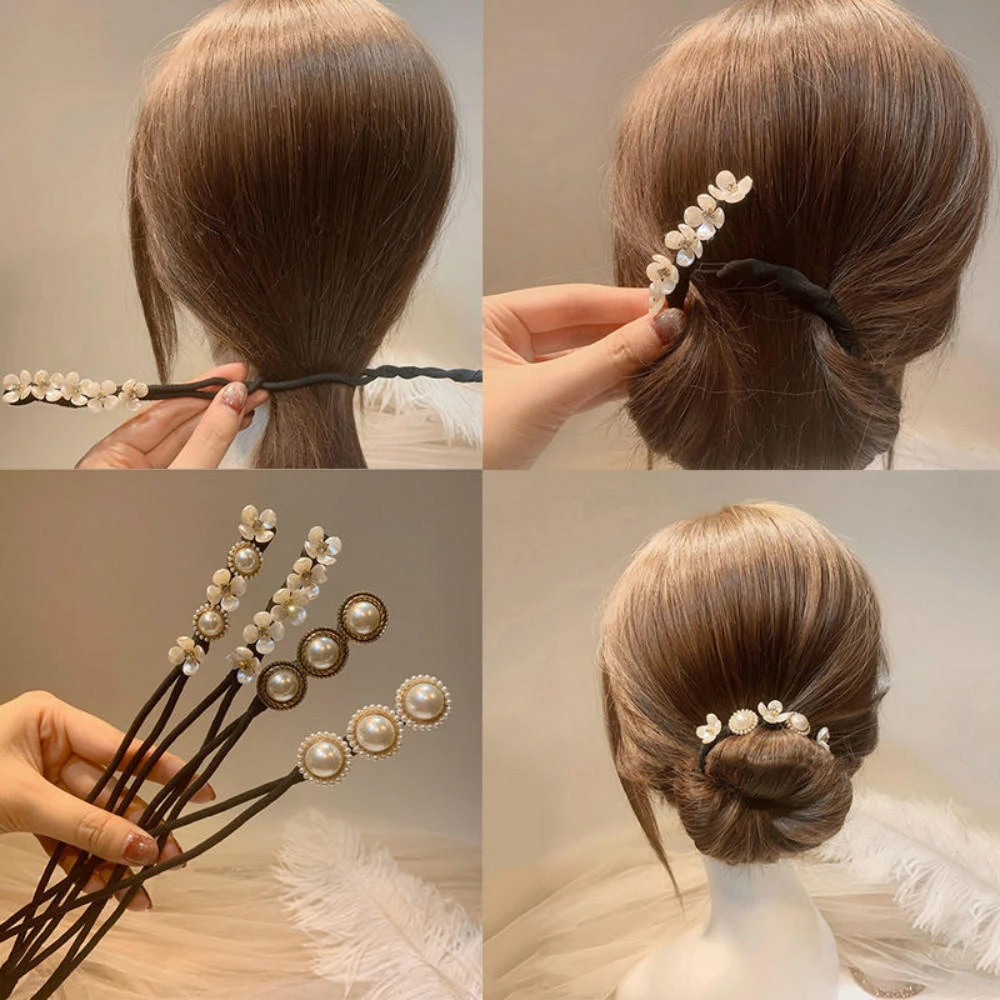 1pcs Vintage Shell Pearl Hairpin Bun Hairstyle Hair Stick Women Elegant Hair  Scrunchies Flower Hair Maker Tools Hair Accessories - Braiders - AliExpress