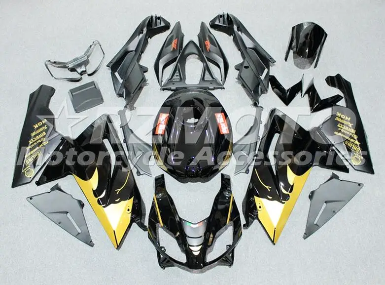 

4Gifts New ABS Injection Fairing Kit Fit for Aprilia RS125 06 07 08 09 10 11 RS4 RSV 125 2006 2011 Fairings set black golden