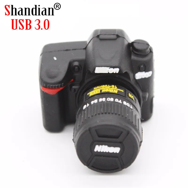 SHANDIAN-memoria USB 3,0 para cámara Nikon, unidad flash de alta velocidad con dibujos creativos en U de 4GB, 8GB, 16GB, 32GB y 64GB, USB 3,0