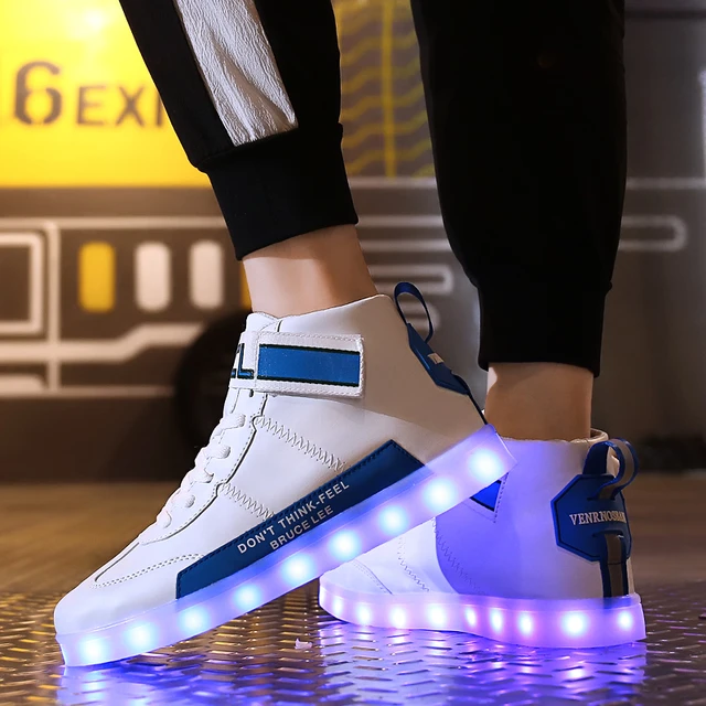 New Shoes Zapatillas Hombre Women USB Charge LED Luminous Shoes Jordan 1