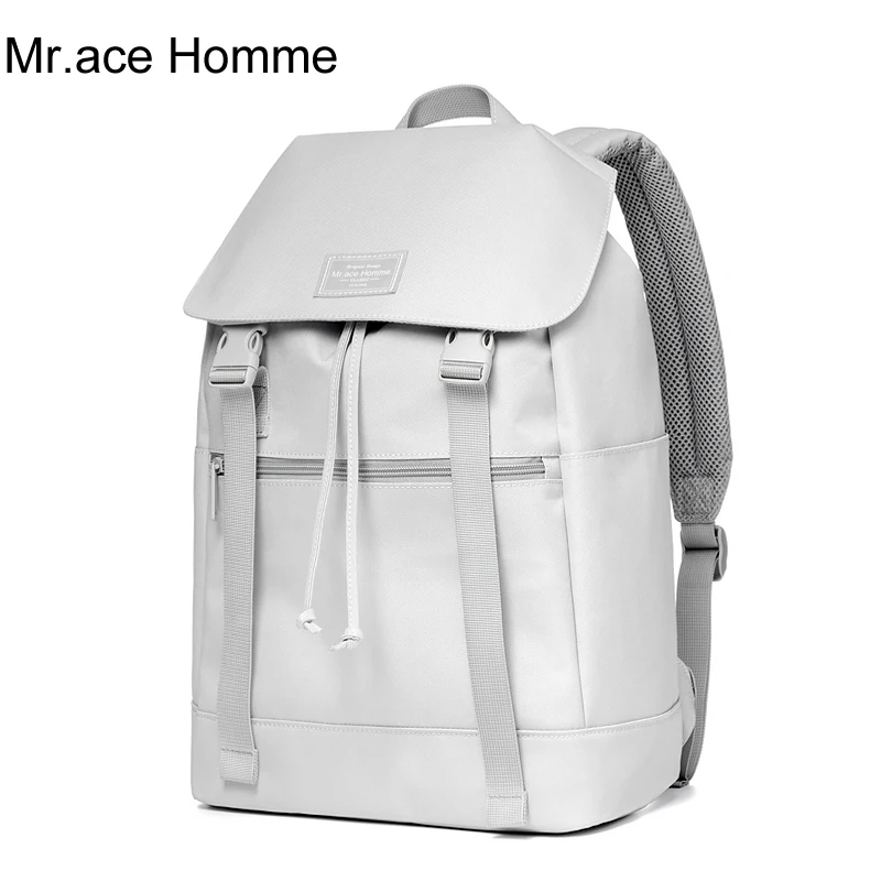 Брендовый большой белый простой рюкзак для ноутбука мужские водонепроницаемые