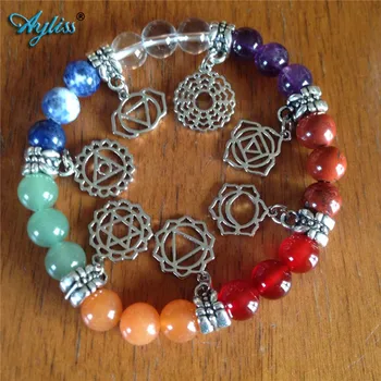 

Ayliss Dropship 8mm Natural Stones Bracelet Natural Healing Balance Energy Prayer Beads Bracelets 7 Chakra Beads Yoga Bracelet