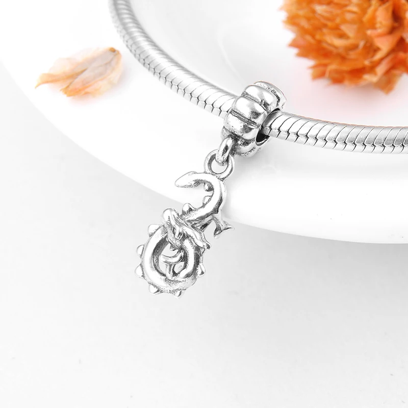 Divine dragon Animal Charms Аутентичный кулон из стерлингового серебра 925 пробы подходит к оригинальному браслету pandora для изготовления ювелирных изделий