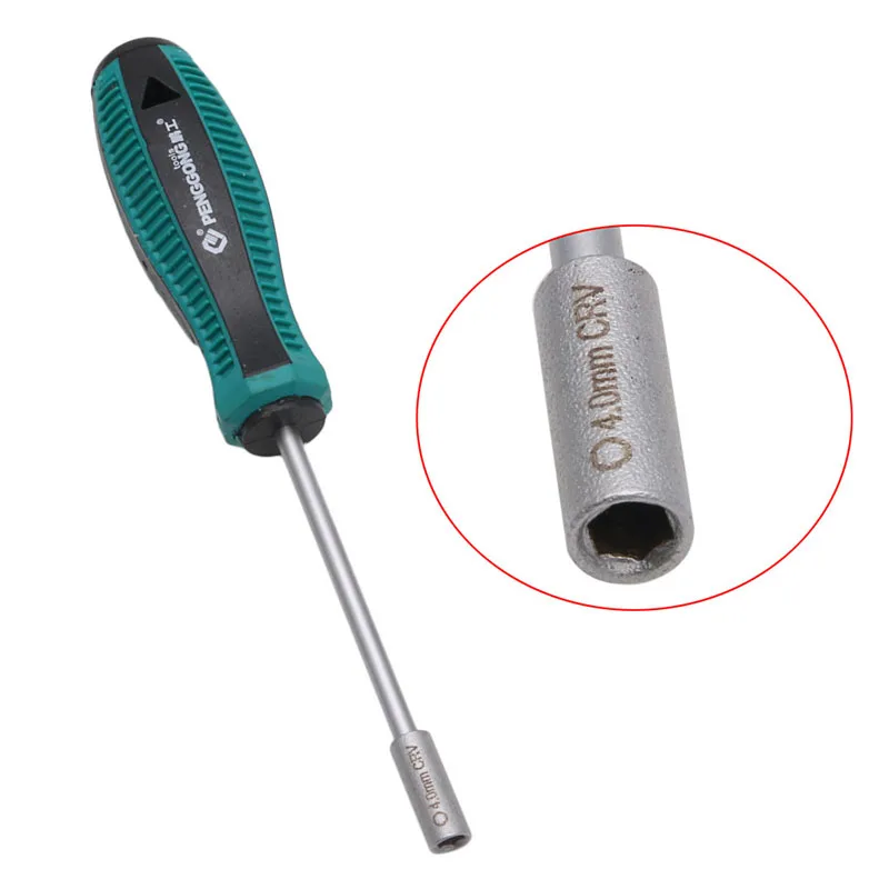 3-11 мм металлическая розетка драйвер торцевой ключ для шестигранной гайки отвертка Nutdriver ручной инструмент - Цвет: 4mm