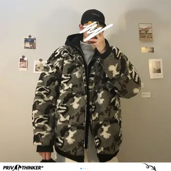 

Privathinker 2020 Winter New Men's Casual Fashion Parka 3 Colors Hip Hop Korean Graphic Printed Winter Jacket Men Outerwear