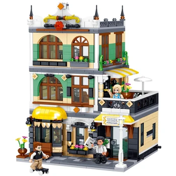 

Architecture Building Blocks Creator Expert Technic City Street European Houses Rome Store restaurant Designer Bricks for Kids