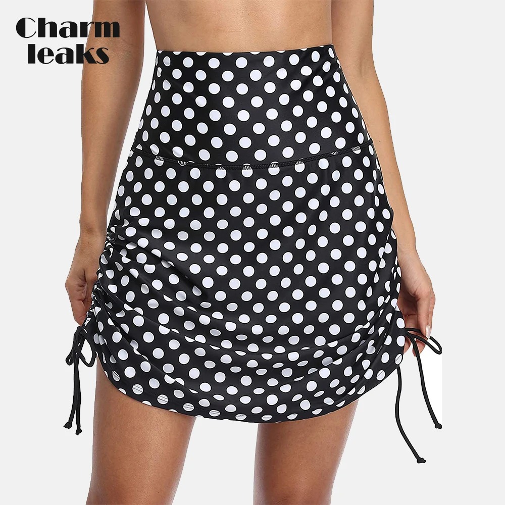 Charmleaks Women's Swim Skirts Drawstring Tummy Control Swim Bikini