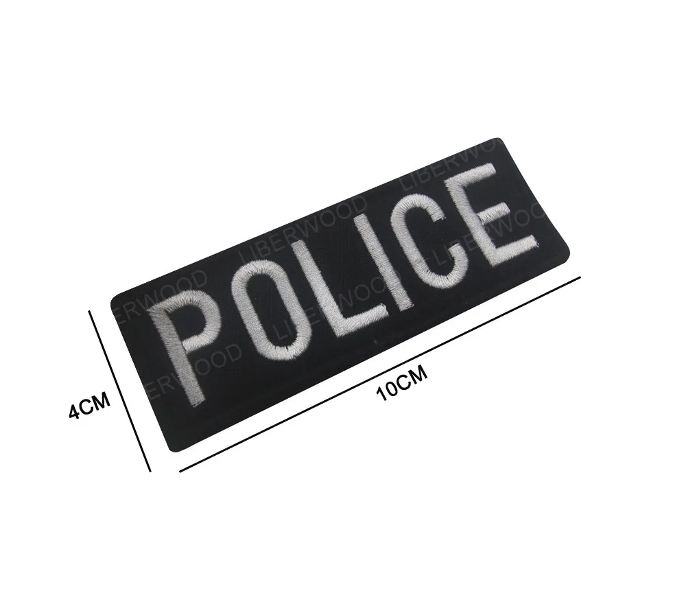 LIBERWOOD полицейский патч Германия Испания POLIZEI Полицейский отдел патч винтажный значок нашивка «Шериф» аппликация Военная нарукавная нашивка - Цвет: POLICE 4x10CM