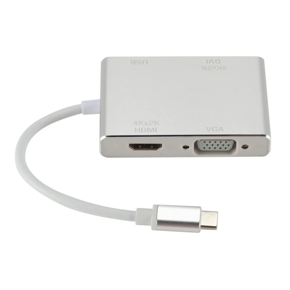 Новейший 4 в 1 USB 3,1 type-C USB-C HDMI VGA DVI USB 3,0 кабель-адаптер для Macbook