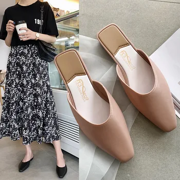 

2020 Spring and Summer New Baotou Semi-Trailer Female Outer Wear Ping Sandals Ins Wind Leisure Outdoor Slippers for Women