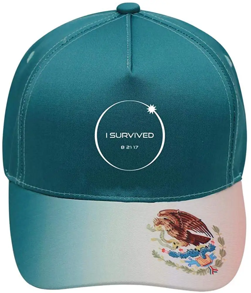 Унисекс я пережила солнечное затмение бейсболки хлопковая ткань регулируемые мексиканские элементы уличные шапки зеленый