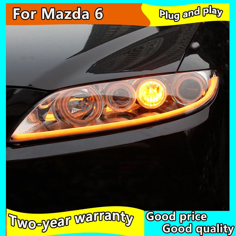 Автостайлинг для Mazda 6 фар 2004 2013 Mazda6 светодиодный ные фары ангельские глазки DRL