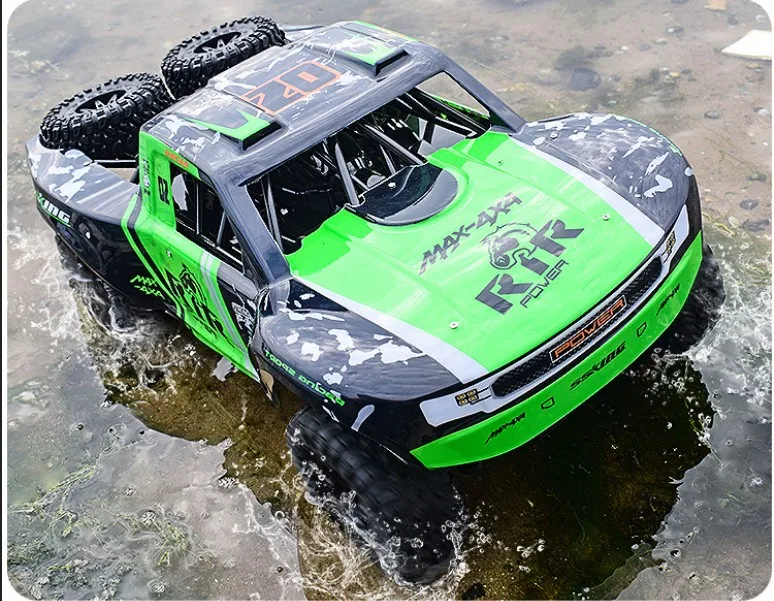 Rc-car-1: 10 rc автомобиль 48 см большой внедорожный Водонепроницаемый rc автомобиль бег на суше и воде 1/10 игрушечные машинки rc для детей зеленый