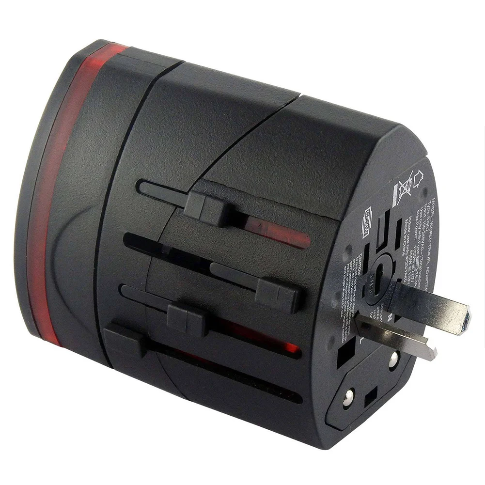 Multifunction World Wide Converter Universal Travel Charger International Adapter Dual USB Plug