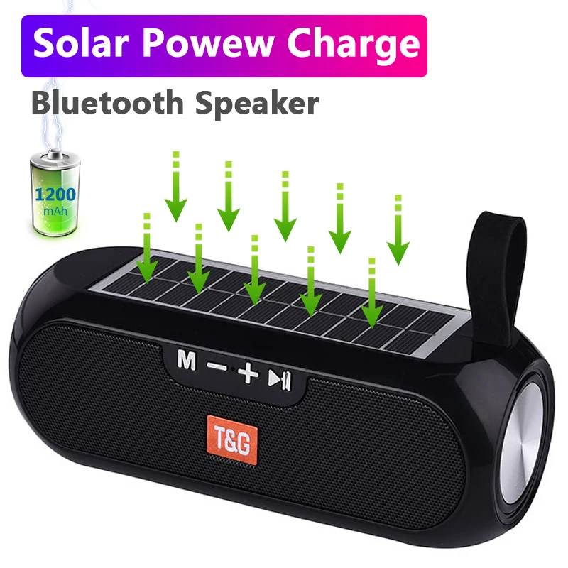 Altavoz inalámbrico estéreo con carga Solar, columna portátil, Bluetooth, para exteriores, resistente al agua|Altavoces portátiles| - AliExpress