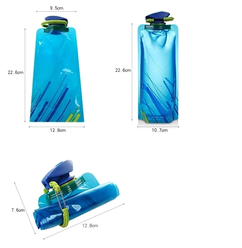 Soffe 700 мл Bpa бесплатно многоразовая Пластиковая Складная бутылка для воды открытый напиток Портативный Гибкий складной спортивные бутылки для воды сумка