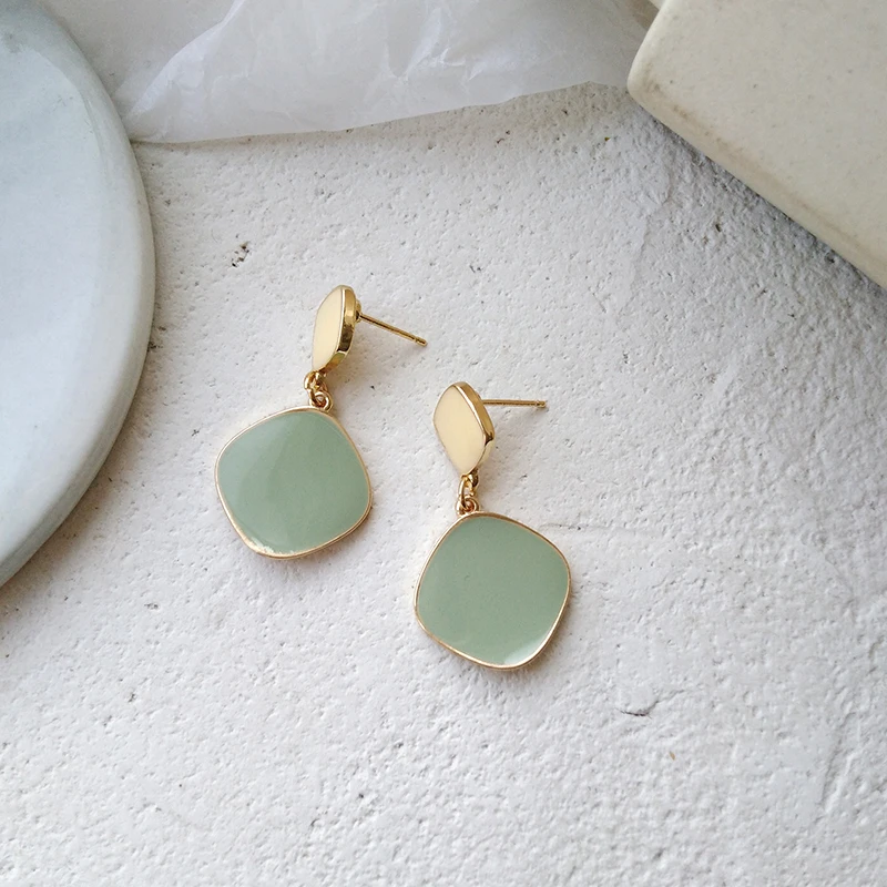 Модные ювелирные серьги лидер продаж популярный дизайн зеленая красная эмаль