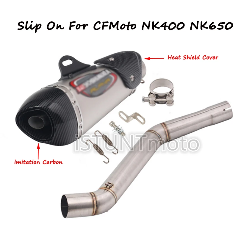 Слипоны для CFMoto 400NK NK400 650 NK650 650NK мотоцикл модифицированный скутер среднего звенья трубы полная система с Akrapovic выхлопной