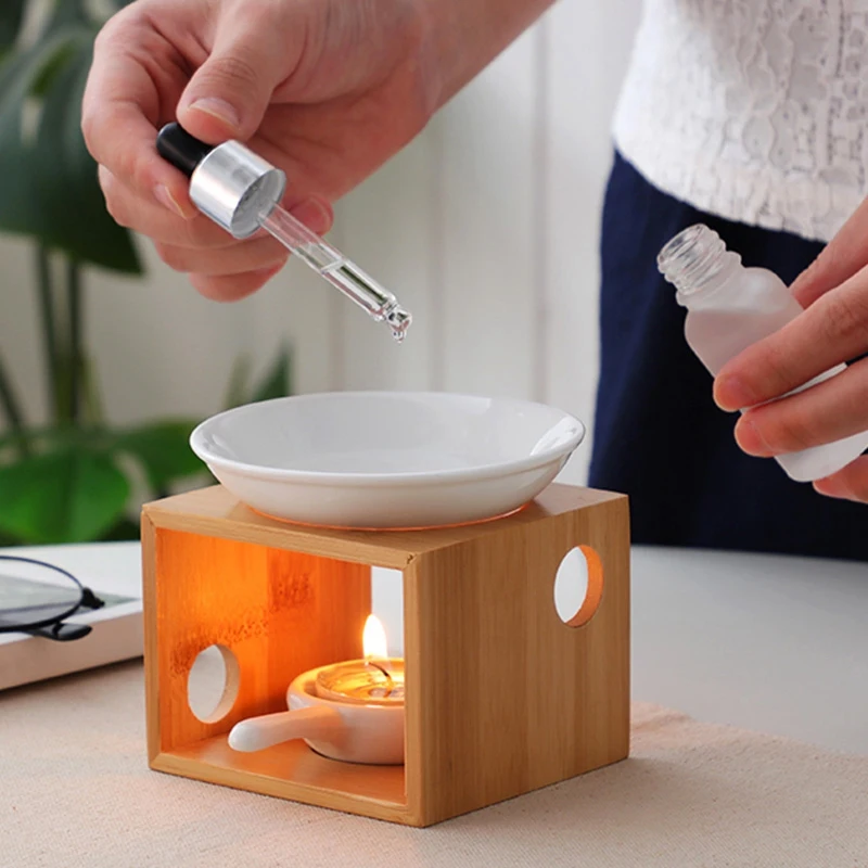 ABFU-свечи для ароматерапии печь бамбуковая ароматическая горелка спальный дом романтическая масляная Свеча Держатель для спальни лампа красота аромат