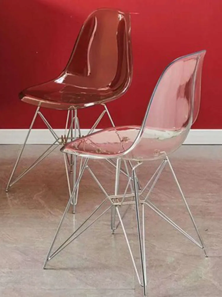 Chair, household transparent plastic dining chair, leisure chair, negotiation manicure makeup hotel photo c