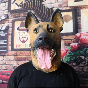 

Latex Wolf Dog Mask Party Masquerade Full Face Mask Cosplay Fancy Dress Latex Hood Mask Lovely Animal Mask Festival Decoration