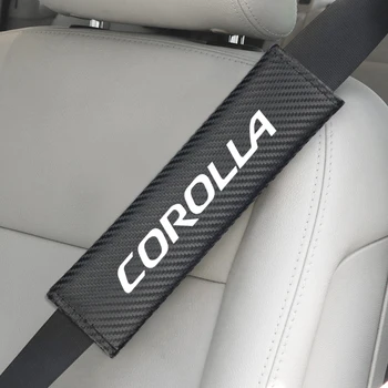 

2pcs Auto Carbon fiber Seat Belt Cover for Toyota Corolla Camry avensis auris hilux RAV4 Car Styling