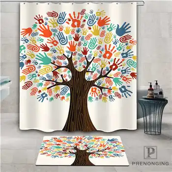 

Custom tree (1) Waterproof Shower Curtain Doormat Home Bath Bathroom Polyester Fabric Multi Sizes#2019-01-12-186