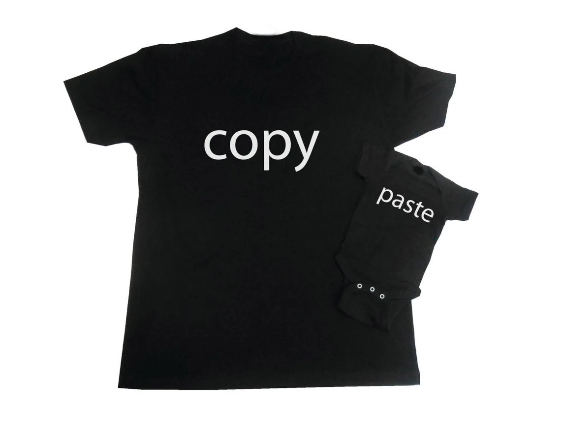 Copy Paste Family Matching Clothes Tshirt Baby Bodysuit Family Look Father Son Clothes
