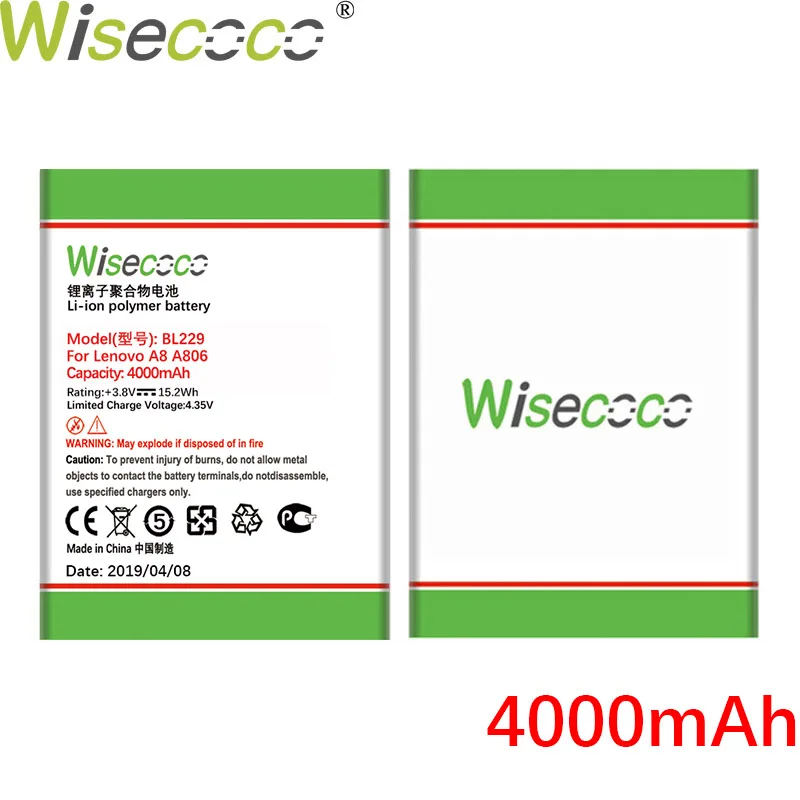 WISECOCO новый оригинальный аккумулятор 2500 мАч BL229 для Lenovo A8 A 8 A806 A808T 806 808T смартфон в