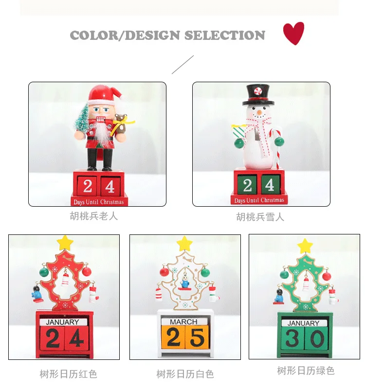 Christmas Countdown Calendar Wooden Christmas Advent Calendar Box Christmas Decorations for Home Christmas Kids Gifts Happy New