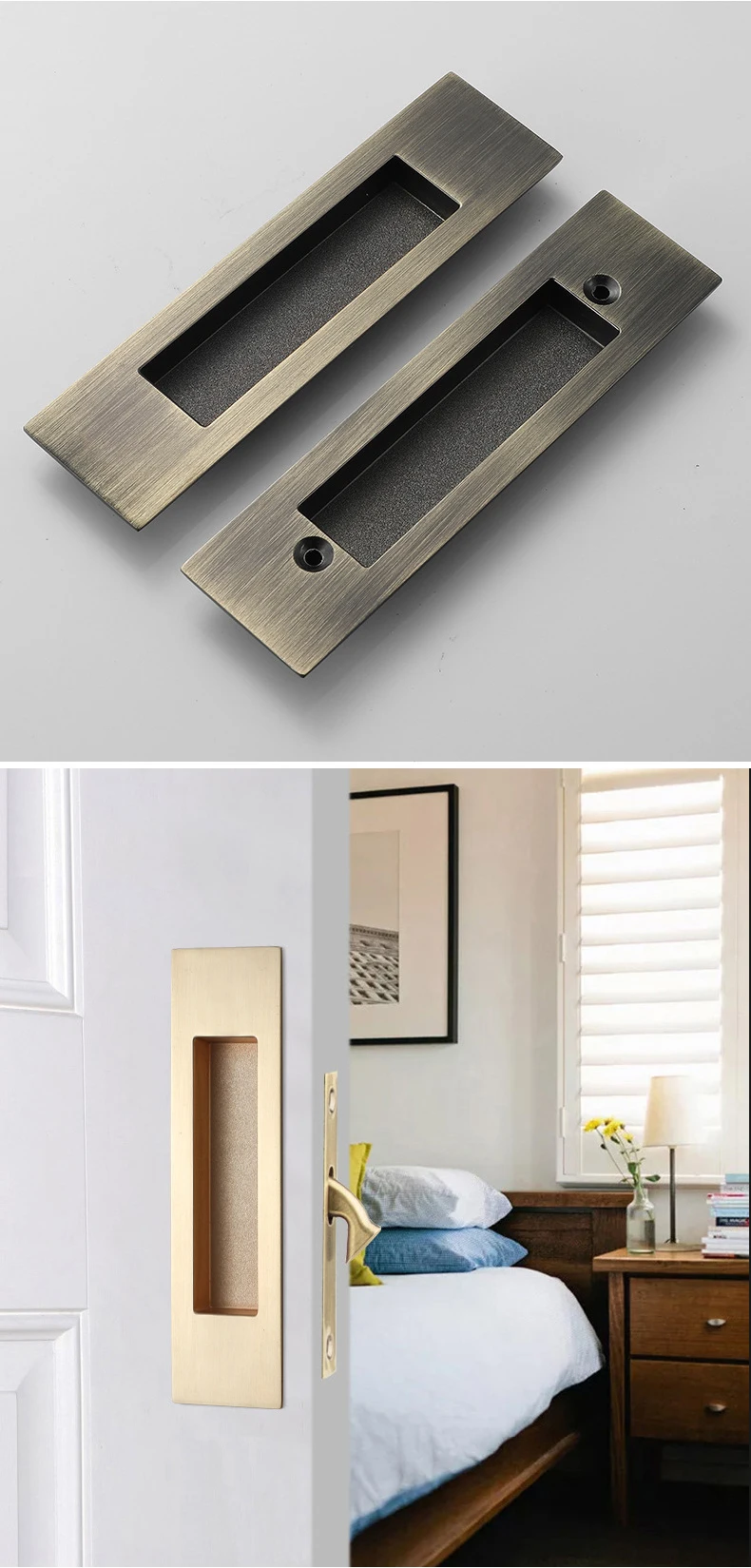 de porte coulissante en alliage de zinc pour chambre pièces