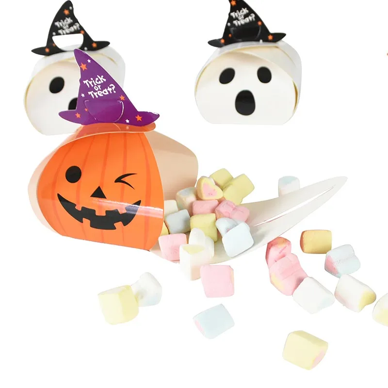8/10pcs Halloween Candy Box Trick or Treat Kids Gift Pumpkins Ghost Paper Package Boxs Party Decoration Supplies | Дом и сад