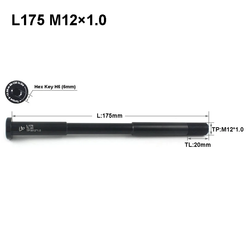 L175 M12x1.0 Велосипед через мост MTB шоссейный велосипед быстросъемные втулки трубчатый вал для велосипеда шпажки задний мост L175mm TP M12x1.0 - Цвет: L175 M12x1.0