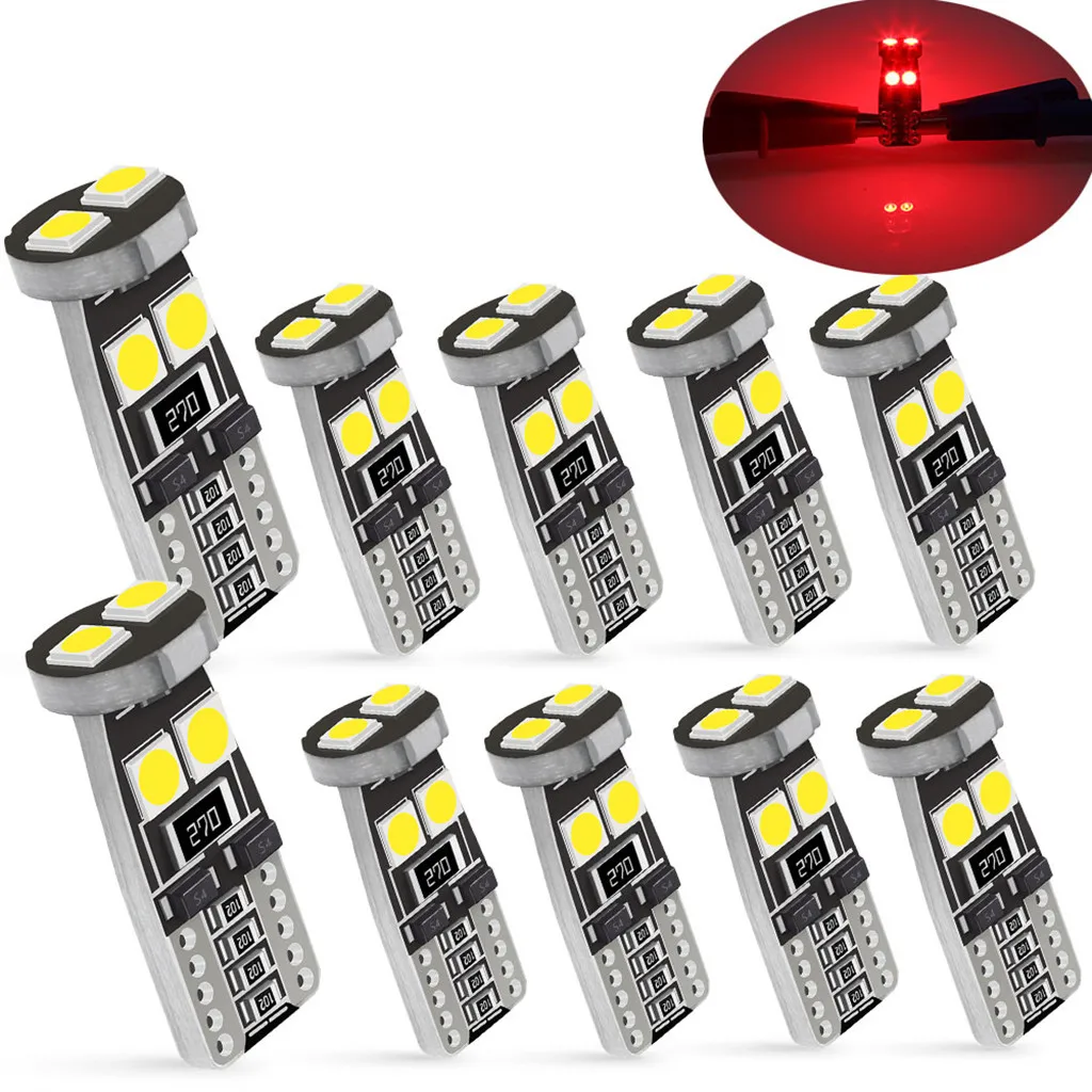 Автомобильные аксессуары WUPP LightLED 12V для межкомнатной двери, багажника, номерного знака LightsIce, красного цвета, 10 шт., 10000 K, 194/168/W5W/158/2825