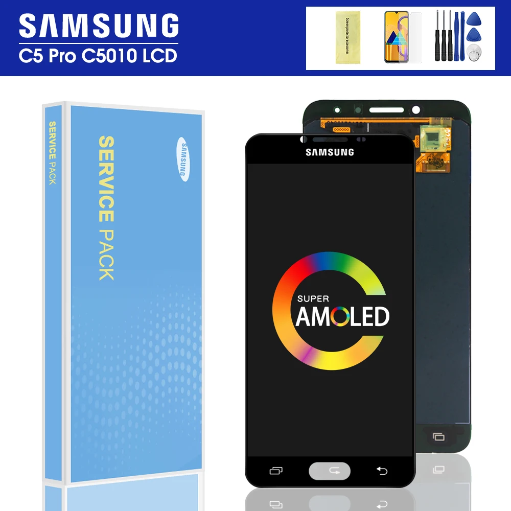 5,2 '' ЖК-дисплей для samsung Galaxy c5 pro c5010 ЖК-дисплей с кодирующий преобразователь сенсорного экрана в сборе запасные части для ремонта