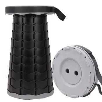 

Spot Outdoor Retractable Stool Portable Fishing Stool TikTok Queuing Artifact Plastic Folding Stool Lc03-Three Generations