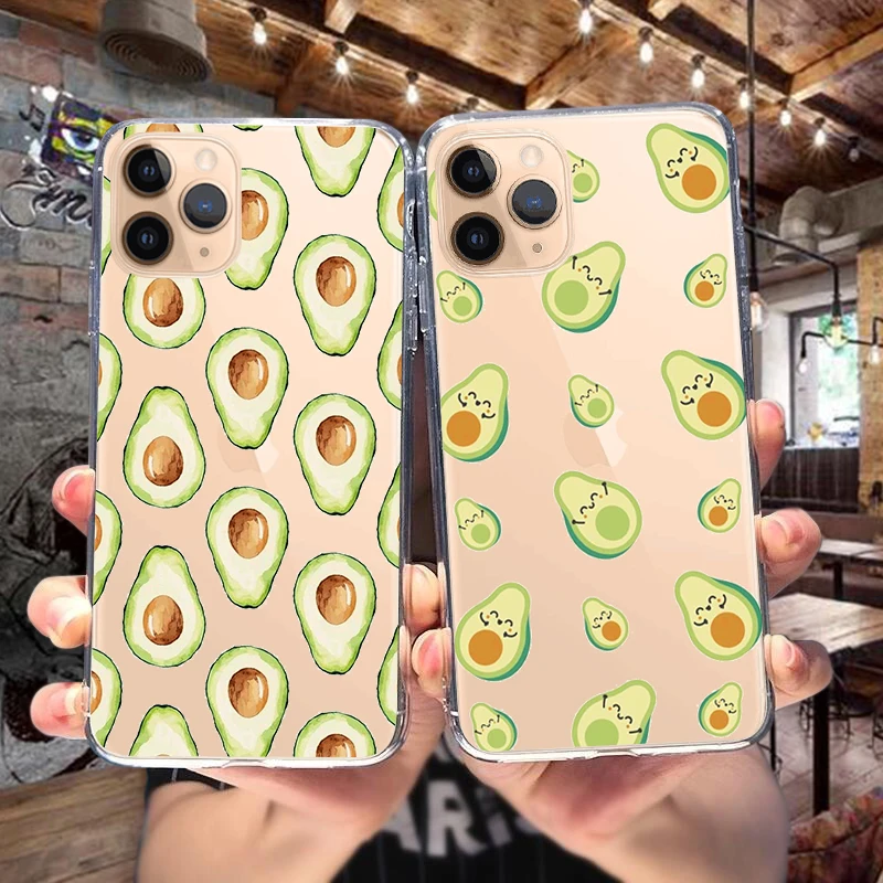 

The cute avocado fruit line works with the iPhone 11 Pro X XR XS Max SE 6 6S 7 8 Plus 5s transparent case