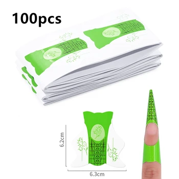 

100pcs Nail Extension UV Gel Tips Extension Builder Form Guide For Nail Extension Stencil Manicure Tools Nail Art Tools