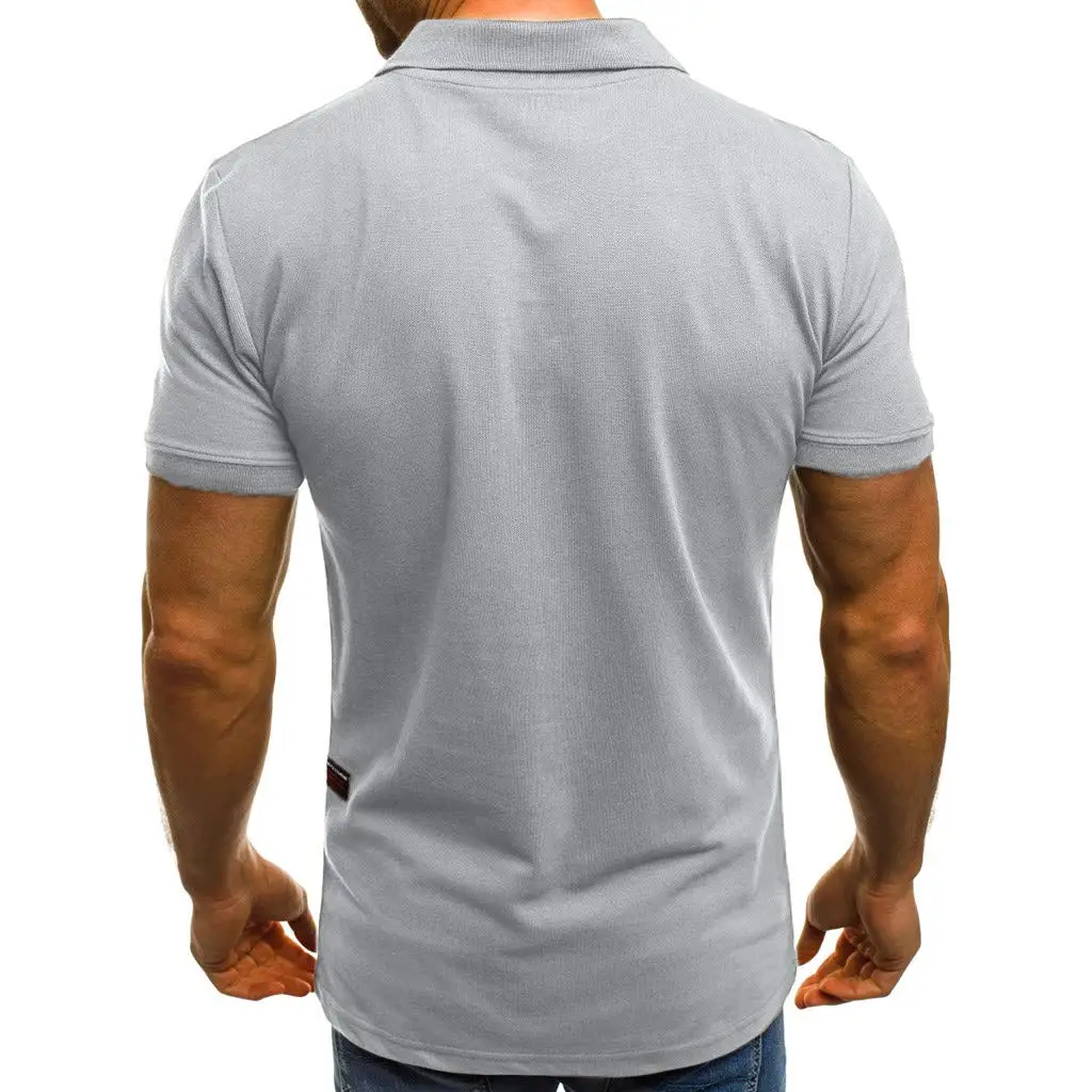 

HOT4527 Mens Tops Solid Color Men's Casual Slim Short Sleeve Pockets T Shirt