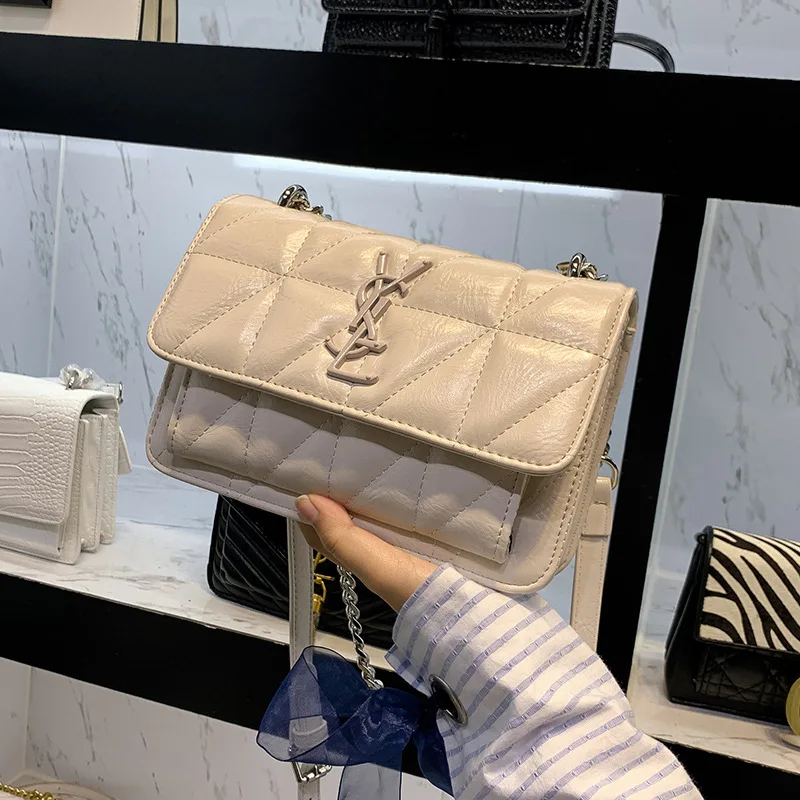 

2020 new Korean version of the trend Yanglin Lingge chain small square bag one-shoulder sloping bag fashion women's bag
