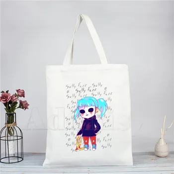 

Sally Face Graphic Cartoon Printed Canvas Shoulder Bag Female Harajuku Funny Large-capacity Eco Environmental Shopper Bag