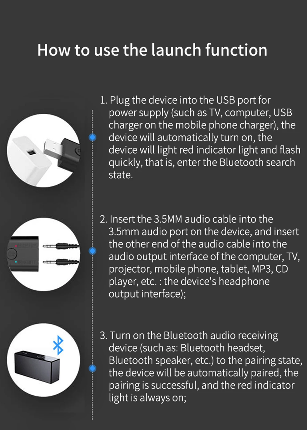 JINSERTA 2 в 1 USB Bluetooth 5,0 Аудио приемник и передатчик 3,5 мм AUX адаптер для ТВ ПК автомобиля Bluetooth наушники Динамик