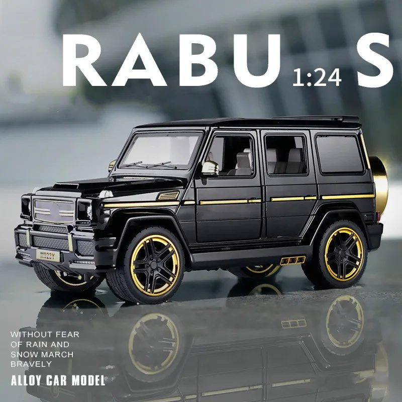 

For Babs G65 Modified Off-road Car Model 1: 24 Diecast Vehicle SUV Sound Light Open Door for Brabus G65 Model Car Speed Wheels