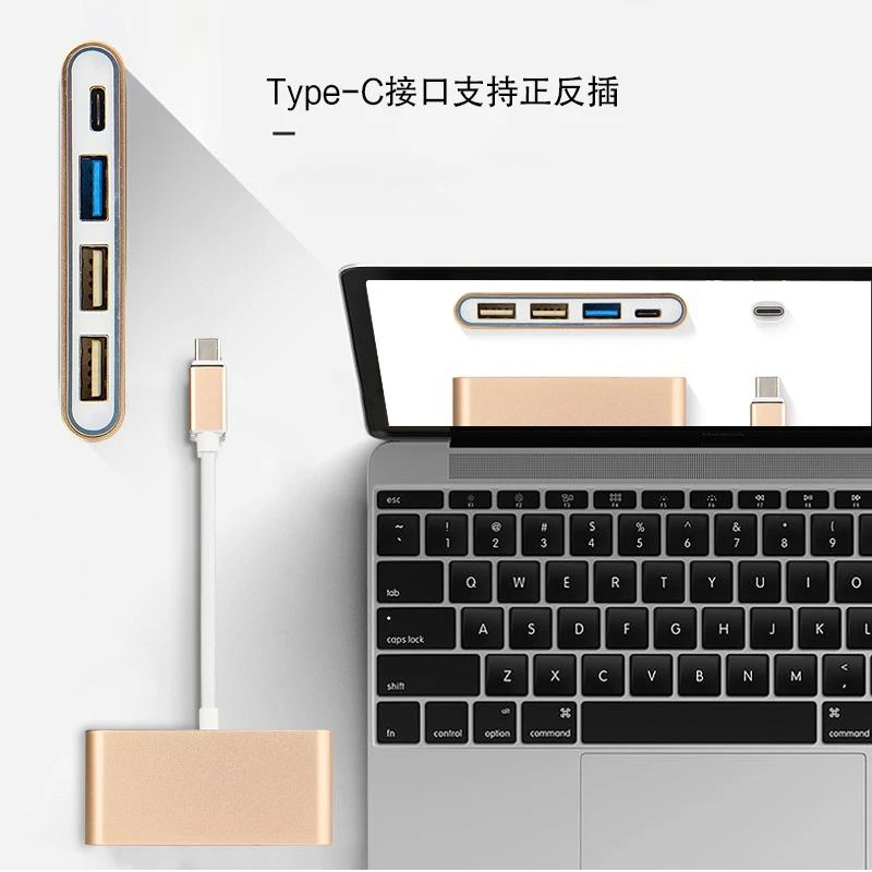3 в 1 USB 3,1 type-C к USB 3,0 концентратор USB-C зарядный порт Соединительный Кабель-адаптер